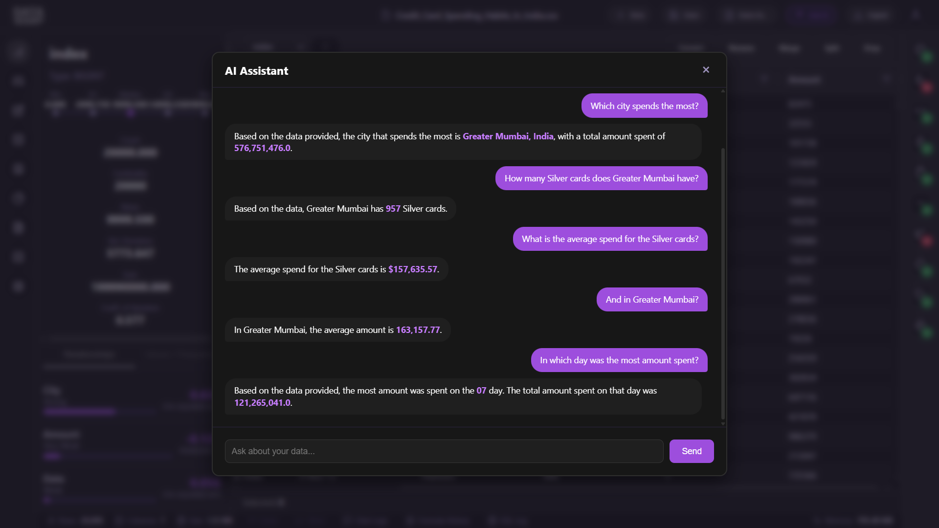 AI Chat Interface Screenshot